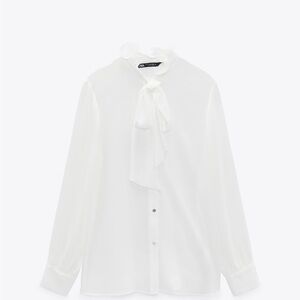 ZARA PLEATED SLEEVE BLOUSE NWT
